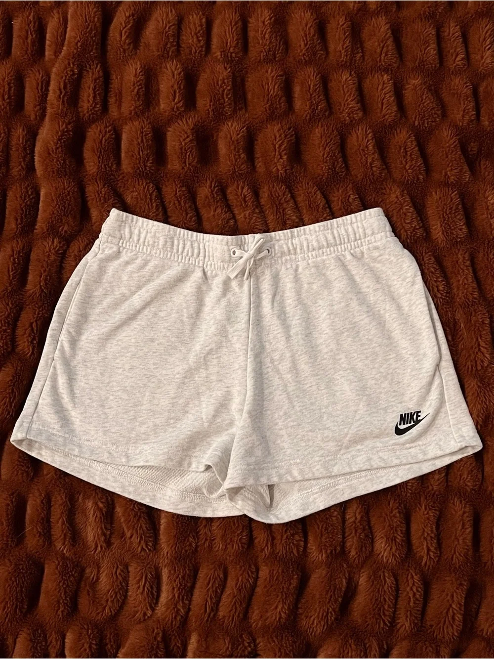 Nike Women's Light Heather Gray Athletic Knit Shorts. - Picture 1 of 2